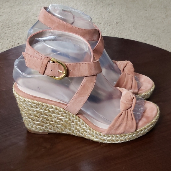 Stuart Weitzman Espadrille Sandals 6.5 Pink Suede